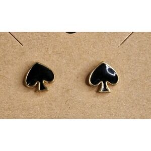 Kate Spade New York Black Gold Stud Earrings NWOT